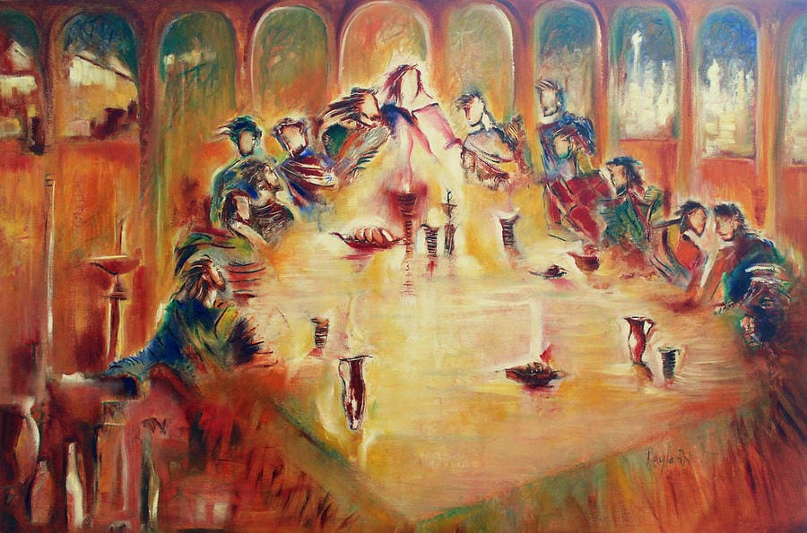 Abstract painting of the Last Supper